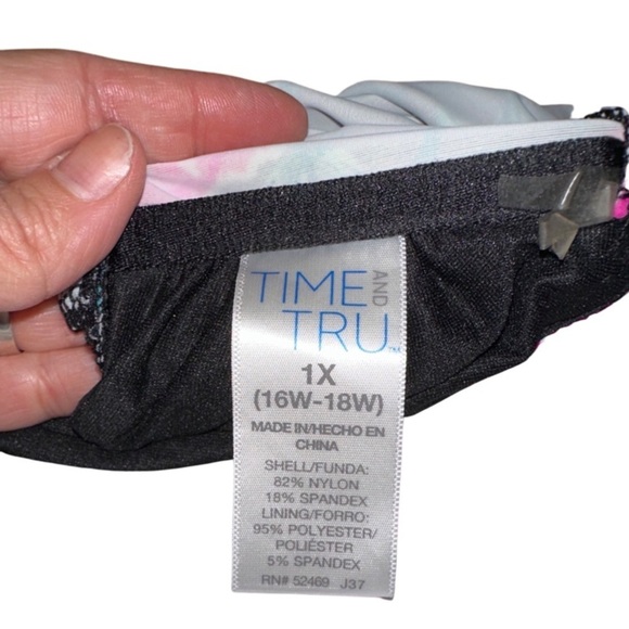 EUC TIME AND TRU TANKINI TOP TROPICAL SZ 1X ( 16W/18W) - Picture 4 of 5